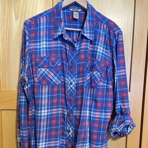 Blue and pink flannel